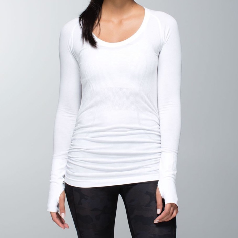 Lululemon Swiftly Tech Long Sleeve Scoop ruched 10